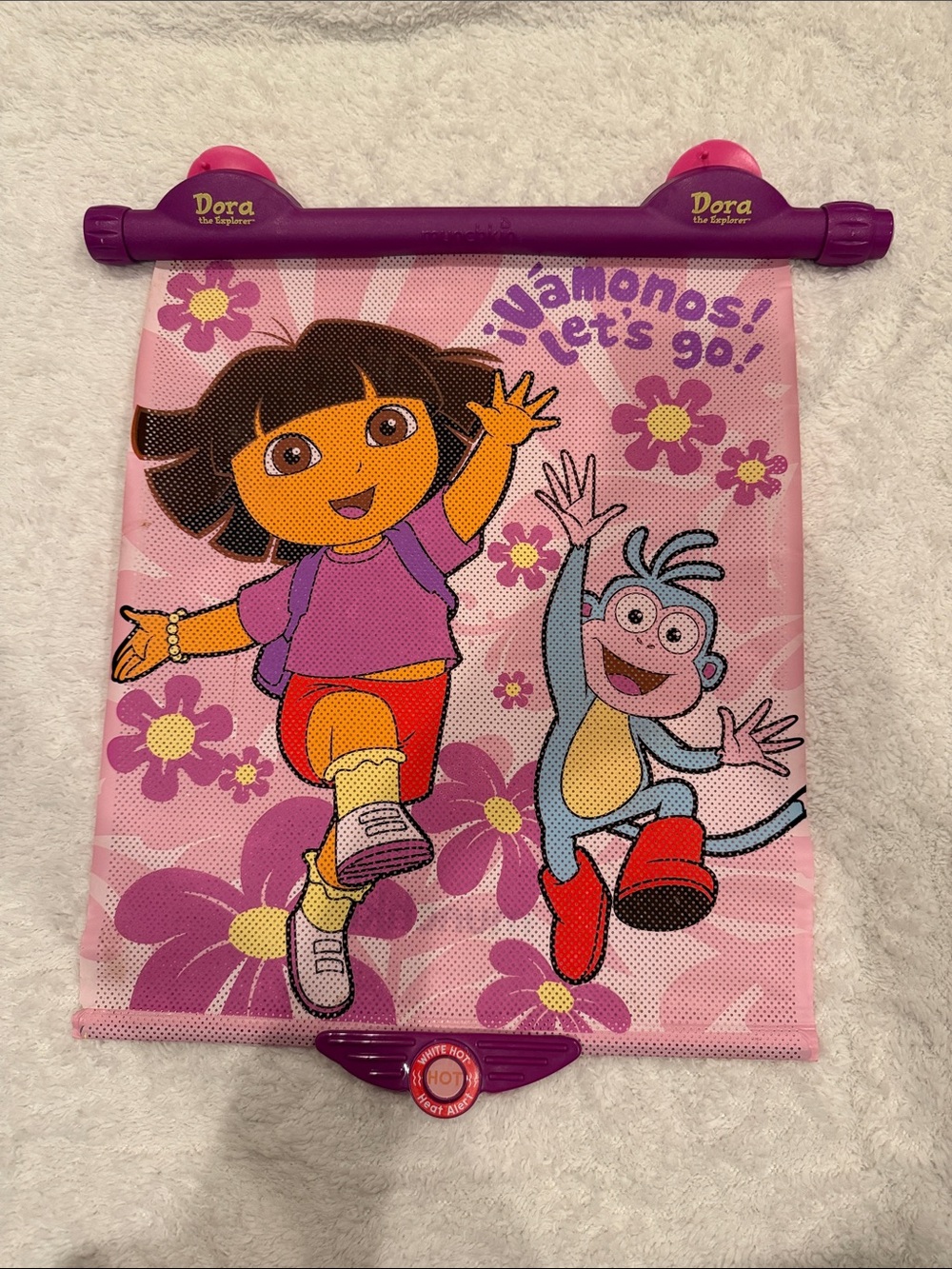 Munchkin Dora the Explorer Pink and Purple Car Sunshade